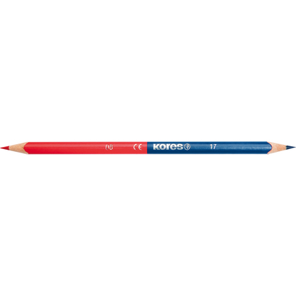 Kores Crayons de couleur TWIN, triangulaire, bleu / rouge