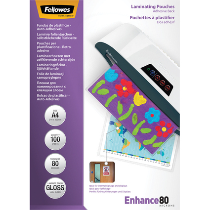 Fellowes Pochette de plastification Peel&Stick, A4