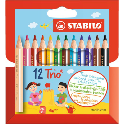 STABILO Crayon de couleur triangulaire Trio pais, court