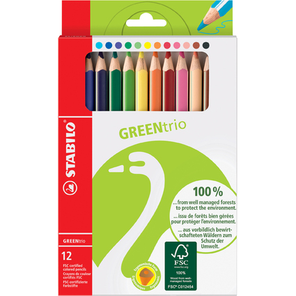 STABILO Crayon de couleur GREENtrio, pais, tui en carton