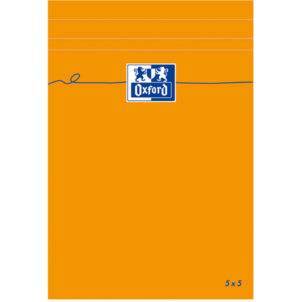 Oxford Bloc-notes, 110x170mm, quadrill, 80 feuilles, orange