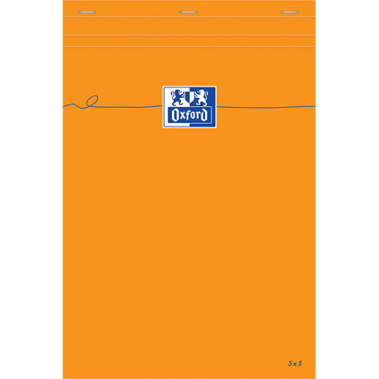Oxford Bloc-notes, 210 x 315, quadrill, 80 feuilles, orange