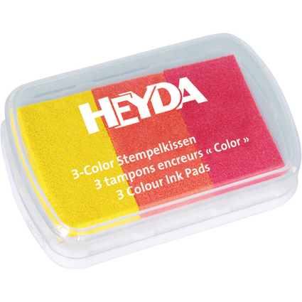 HEYDA Tampons encreurs "3-Color", jaune / orange / rouge