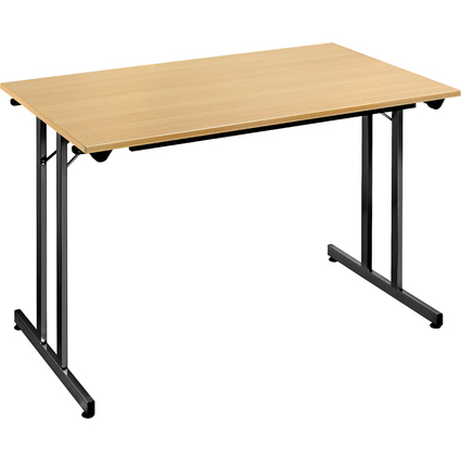 SODEMATUB Table pliante TPMU126HN, 1.200 x 600 mm,htre/noir