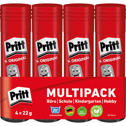 Pritt Bton de colle 4 x 22g, pack conomique, sans solvant