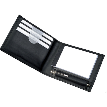 Alassio Etui bloc-notes "GUBBIO", cuir nappa, noir