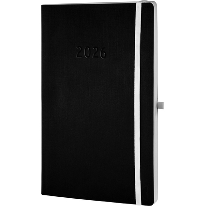 CHRONOPLAN Buchkalender "Black & White", 2026, A5, schwarz