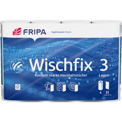 Fripa Rouleau d'essuie-tout Wischfix, 3 couches, extra blanc