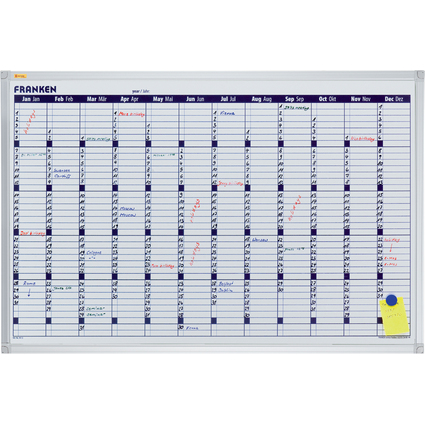 FRANKEN Tableau planning X-tra!Line calendrier, 900 x 600 mm