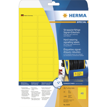 HERMA Etiquette signaltique SPECIAL, 45,7 x 21,2 mm, jaune