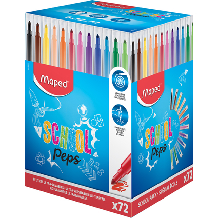 Maped Feutres dessin COLOR'PEPS Long Life, prsentoir de 72