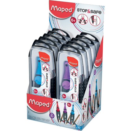 Maped Bote de compas Stop & Safe avec bague d'adaptation,