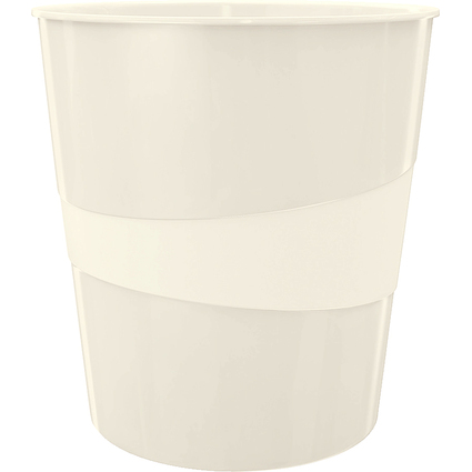 LEITZ Corbeille  papier WOW, en plastique, 15 litres, blanc