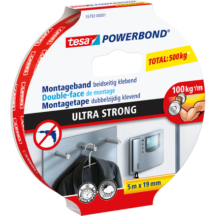 tesa Adhsif double face de montage Powerbond Ultra Strong