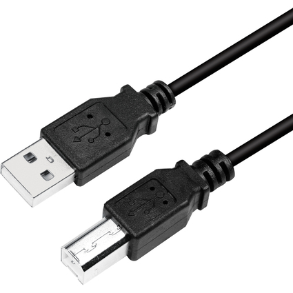 LogiLink Cble USB 2.0, USB-A - USB-B, 2,0 m, noir