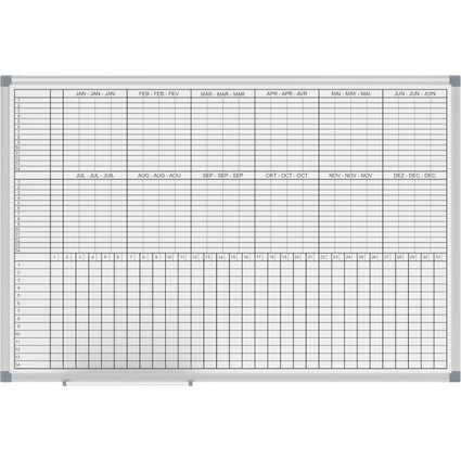 MAUL Tableau de planing mensuel/annuel,(L)900x(P)600mm