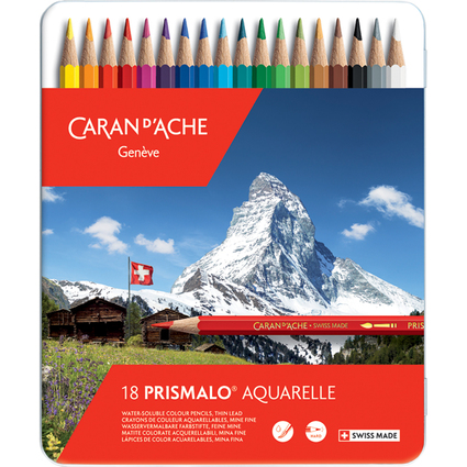CARAN D'ACHE Crayon de couleur PRISMALO Aquarelle, 18 pices
