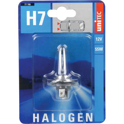 uniTEC Ampoule halogne H7 pour phare, 12 V, 55 watts