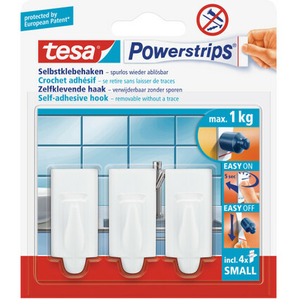 tesa Powerstrips Crochet adhsif SMALL, tendance, blanc