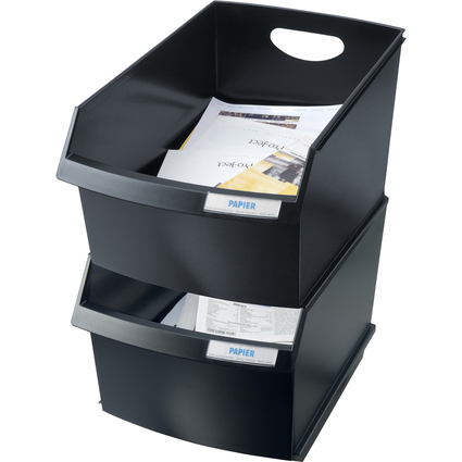 HAN Bac  papier LOGO-DRIVE, polystyrne, 25 litres, noir