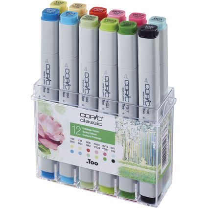 COPIC Marqueur classic, kit 12 couleurs de printemps