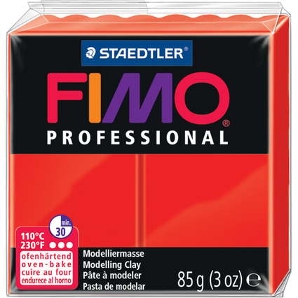 FIMO PROFESSIONAL Pte  modeler,  cuire au four, rouge pur