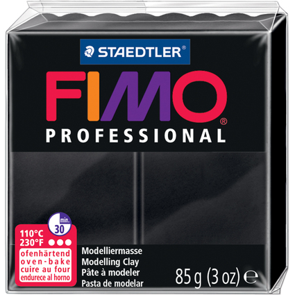 FIMO PROFESSIONAL Pte  modeler,  cuire au four, 85 g,noir