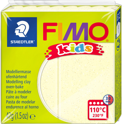 FIMO kids Modelliermasse,  cuire au four, jaune pearl clair