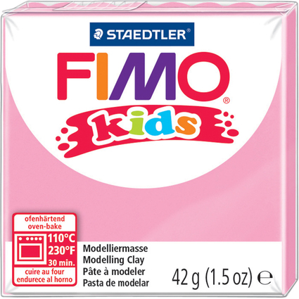 FIMO kids Pte  modeler,  cuire au four, 42 g, rose fonc