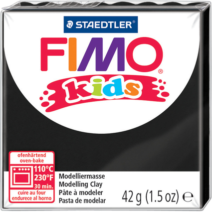 FIMO kids Pte  modeler,  cuire au four, 42 g, noir