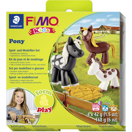 FIMO kids Kit de modelage Form & Play "Pony", niveau 2