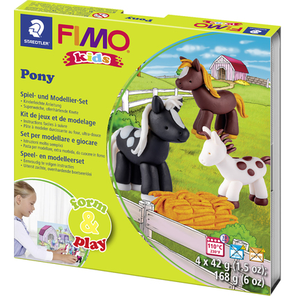 FIMO kids Kit de modelage Form & Play "Pony", niveau 2