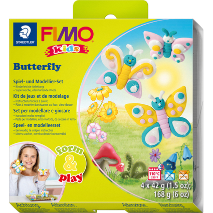 FIMO kids Kit de modelage Form & Play "Butterfly", niveau 1