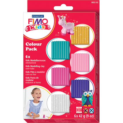 FIMO kids Kit pte  modeler Colour Pack "girlie", set de 6