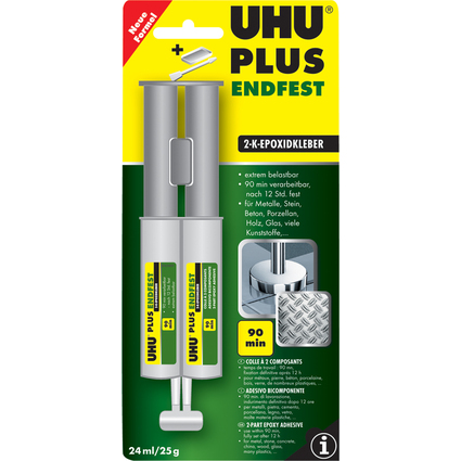 UHU Colle  2 composants plus endfest, seringue  double