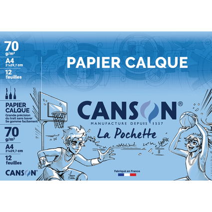 CANSON Papier calque satin, format A4, 70 g/m2