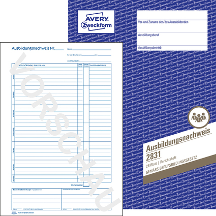 AVERY Zweckform Formularbuch "Ausbildungsnachweis", A4