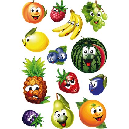 HERMA Sticker MAGIC "fruits", yeux mobiles