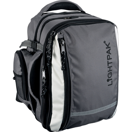 LiGHTPAK Sac  dos pour l'cole "VANTAGE", nylon, gris