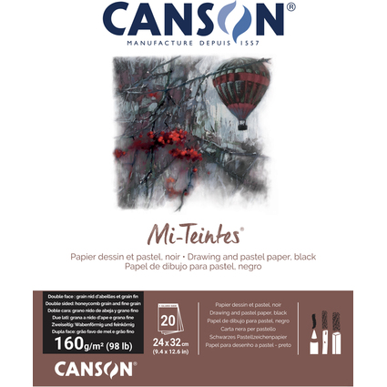 CANSON Papier beaux-arts Mi-Teintes, en album, 240 x 320 mm