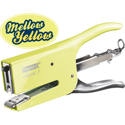 Rapid Pince agrafeuse Classic K1 Retro Mellow Jellow, jaune