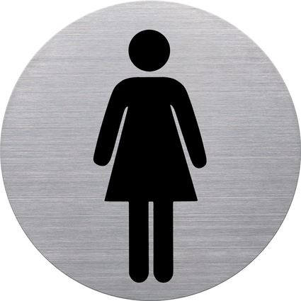 helit Pictogramme "the badge" WC-Femmes, rond, argent