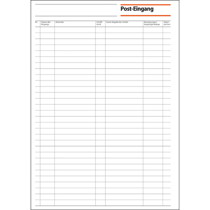 sigel Formularbuch "Post-Eingang/Post-Ausgang", A4, 50 Blatt