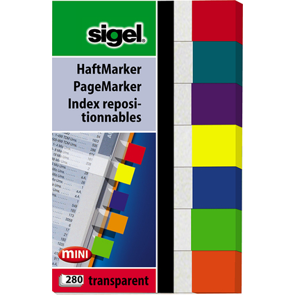 sigel Marque-page repositionnable Transparent mini, 50x12 mm