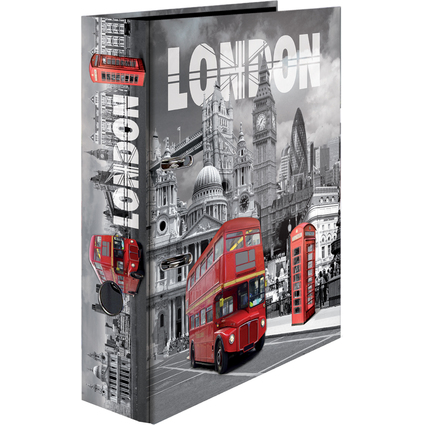 HERMA Classeur  levier  motifs "London", A4, dos: 70 mm