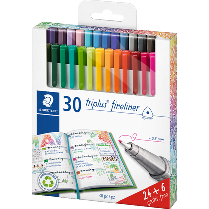 STAEDTLER Fineliner triplus, tui de 30