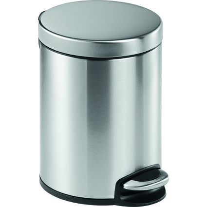 DURABLE Poubelle  pdale inox, rond, 5 litres, argent