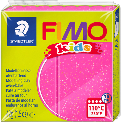 FIMO kids Pte  modeler,  cuire, 42 g, rose paillette