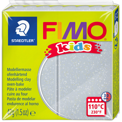 FIMO Pte  modeler,  cuire, 42 g, argent paillette