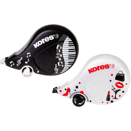 Kores roller correcteur jetable "BLACK & WHITE"